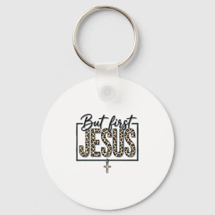 Jesus Leopard Print Christian Vintage Engraving Sh Key Ring