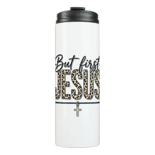 Jesus Leopard Print Christian Vintage Engraving Sh Thermal Tumbler