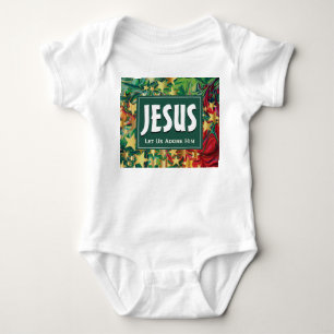 JESUS Let Us Adore Him Christmas Baby Bodysuit