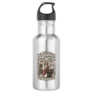 Jesus Letterpress Print Shop Jesus Letterpress Pri 532 Ml Water Bottle