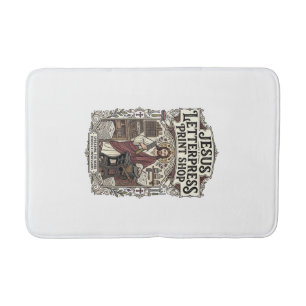 Jesus Letterpress Print Shop Jesus Letterpress Pri Bath Mat