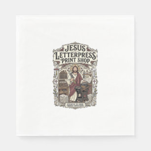 Jesus Letterpress Print Shop Jesus Letterpress Pri Napkin