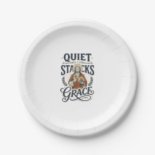 Jesus Librarian Graphic Tee Christian Art_1 Paper Plate