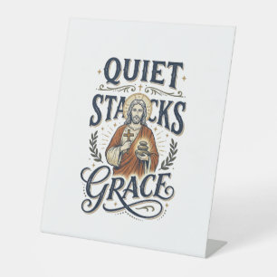 Jesus Librarian Graphic Tee Christian Art_1 Pedestal Sign