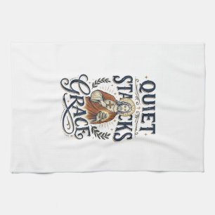 Jesus Librarian Graphic Tee Christian Art_1 Tea Towel