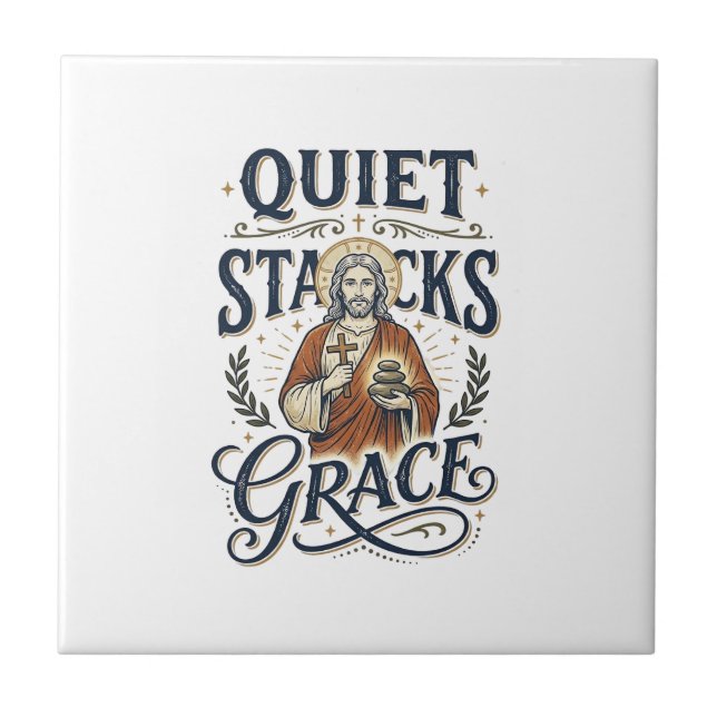 Jesus Librarian Graphic Tee Christian Art_1 Tile (Front)