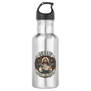 Jesus Library Card Archive Jesus Library Card Arch 532 Ml Water Bottle