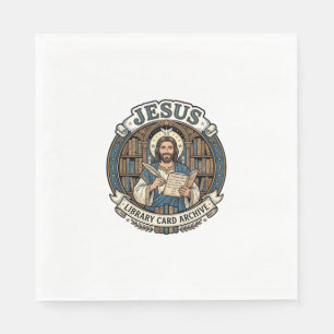 Jesus Library Card Archive Jesus Library Card Arch Napkin