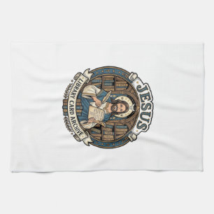 Jesus Library Card Archive Jesus Library Card Arch Tea Towel