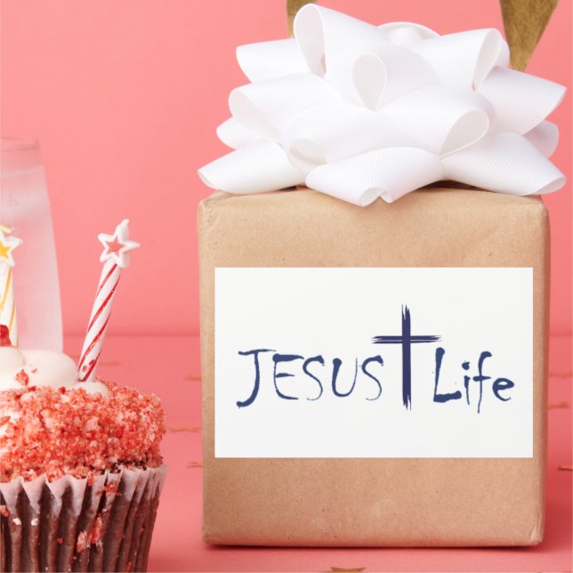 JESUS Life Blue Text Stickers 20 per sheet (Party)