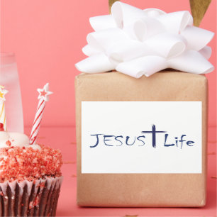 JESUS Life Blue Text Stickers 20 per sheet