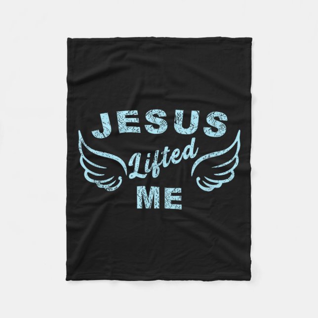 Jesus Lifted Me - Christian Faith Based Edgy  Fleece Blanket (Front)