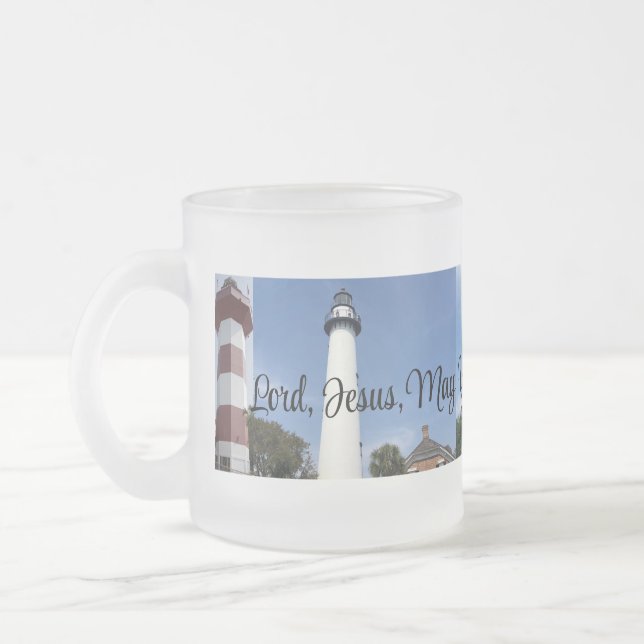 Jesus' Light Frosted Glass Mug (Left)