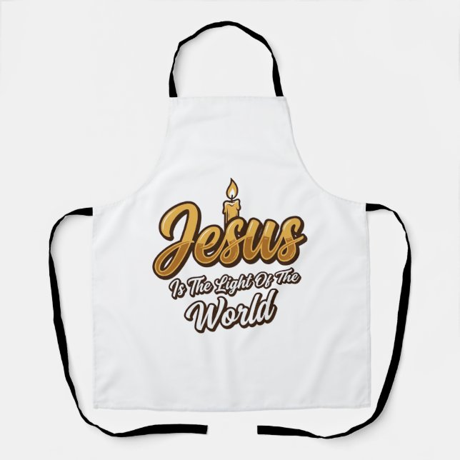 Jesus Light of the World Candle Christian Vector_1 Apron (Front)