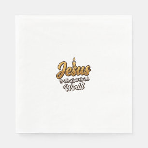 Jesus Light of the World Candle Christian Vector_1 Napkin