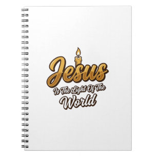 Jesus Light of the World Candle Christian Vector_1 Notebook