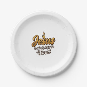 Jesus Light of the World Candle Christian Vector_1 Paper Plate