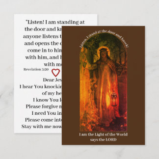 Jesus Light of the World Flat Card