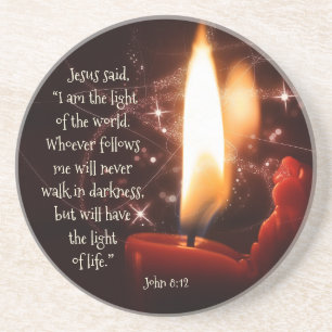Jesus Light of the World Psalm 8, Bible, Christmas Coaster