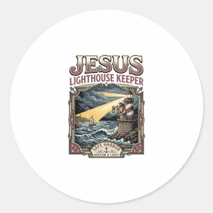 Jesus Lighthouse Keeper Jesus Lighthouse Keeper Ch Classic Round Sticker