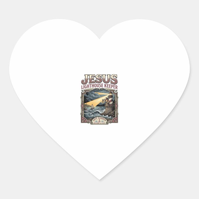 Jesus Lighthouse Keeper Jesus Lighthouse Keeper Ch Heart Sticker (Front)