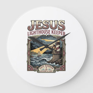 Jesus Lighthouse Keeper Jesus Lighthouse Keeper Ch Large Clock