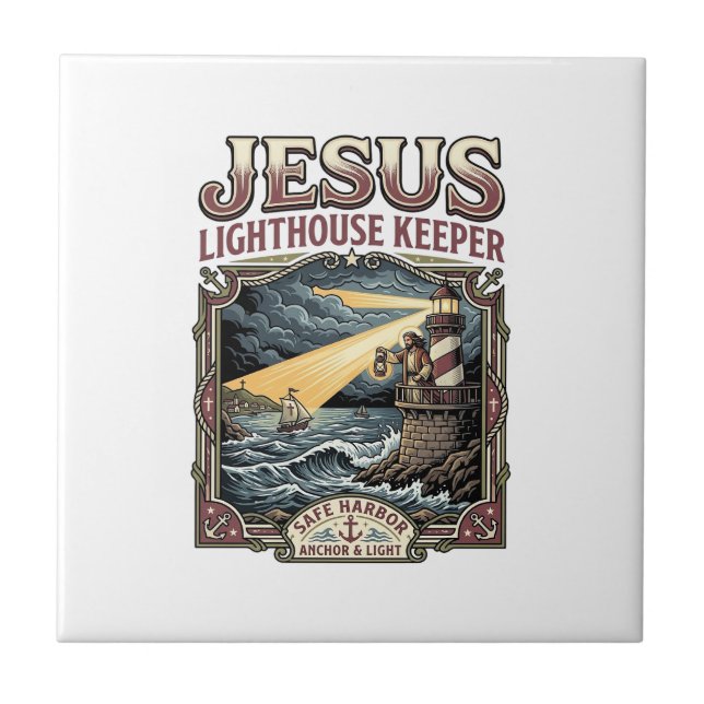 Jesus Lighthouse Keeper Jesus Lighthouse Keeper Ch Tile (Front)