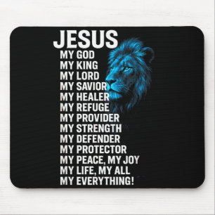 Jesus - Lion Christian King Lord Savior Faith Mouse Mat