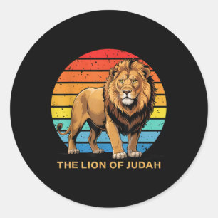 Jesus Lion Of Judah Christian Faith God Bible Vers Classic Round Sticker