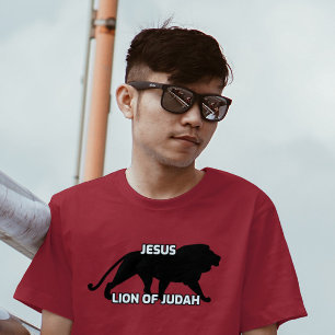 JESUS LION OF JUDAH CHRISTIAN T-SHIRTS RED