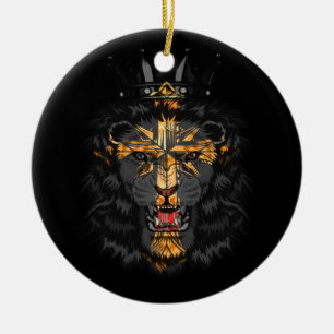 Jesus Lion of Judah Faithcross Ceramic Tree Decoration