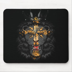 Jesus Lion of Judah Faithcross Mouse Mat