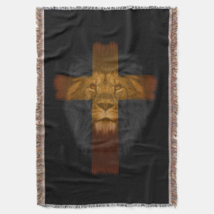 Jesus Lion of Judah Throw Blanket