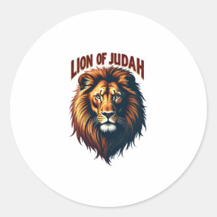 Jesus Lion of Judah Vintage Engraving Christian Te Classic Round Sticker