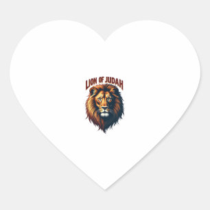 Jesus Lion of Judah Vintage Engraving Christian Te Heart Sticker