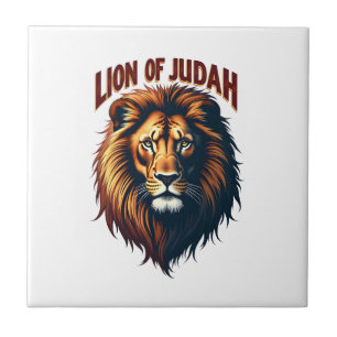 Jesus Lion of Judah Vintage Engraving Christian Te Tile