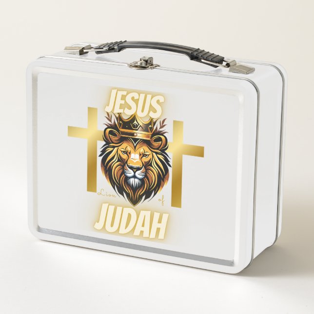 Jesus Lion of Judah - White Lunchbox (Front)
