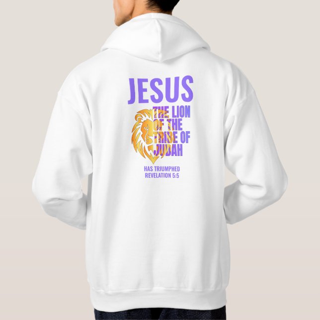JESUS LION OF TRIBE OF JUDAH Christian Hoodie (Back)