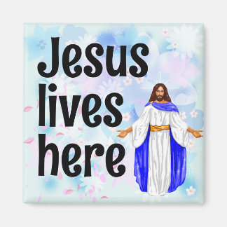 Jesus lives here magnet