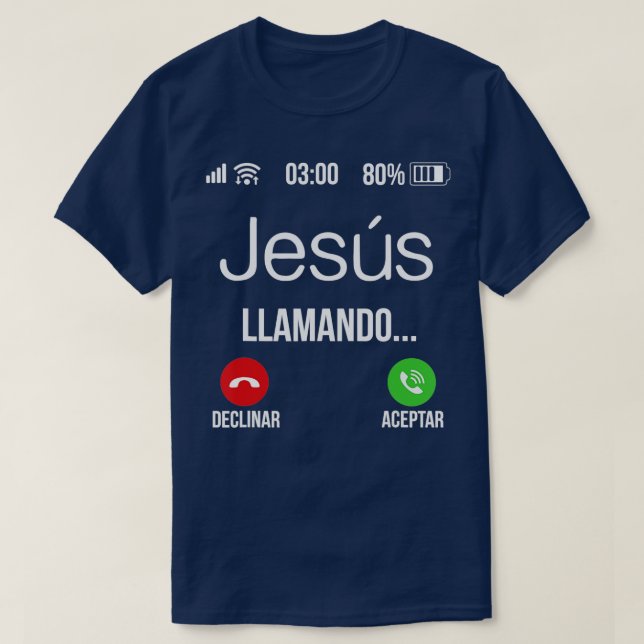 Jesus llamando Jesus is calling Spanish Christian T-Shirt (Design Front)