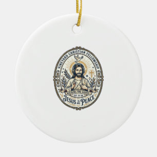 Jesus Lo Fi Study Beats Aesthetic Graphic Tee Chri Ceramic Tree Decoration