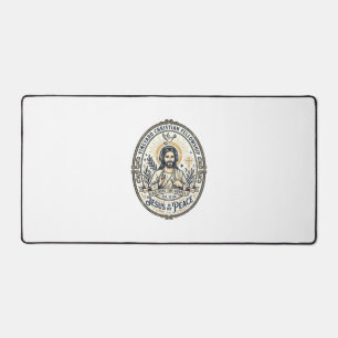 Jesus Lo Fi Study Beats Aesthetic Graphic Tee Chri Desk Mat