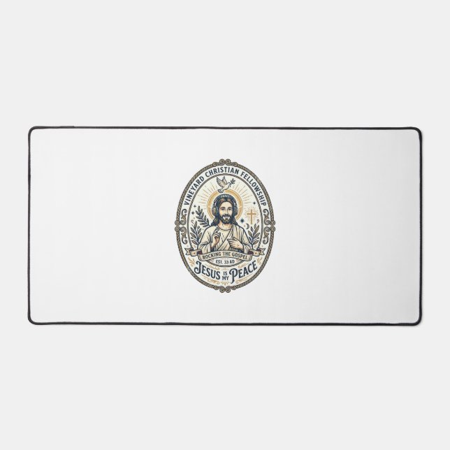 Jesus Lo Fi Study Beats Aesthetic Graphic Tee Chri Desk Mat (Front)