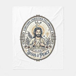 Jesus Lo Fi Study Beats Aesthetic Graphic Tee Chri Fleece Blanket
