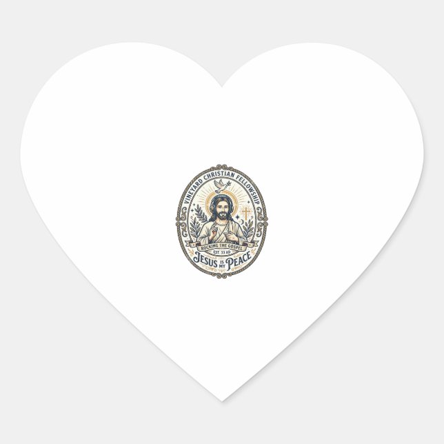 Jesus Lo Fi Study Beats Aesthetic Graphic Tee Chri Heart Sticker (Front)