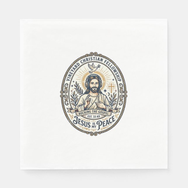 Jesus Lo Fi Study Beats Aesthetic Graphic Tee Chri Napkin (Front)