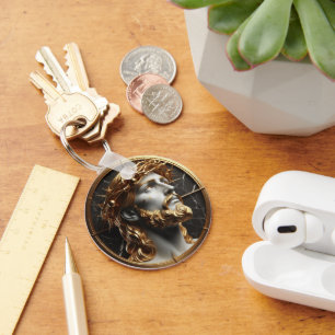 Jesus looking in the heavens  with thorns key ring