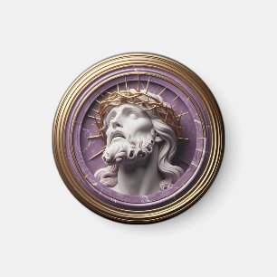 Jesus looking in the heavens  with thorns magnet