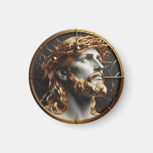 Jesus looking in the heavens  with thorns magnet