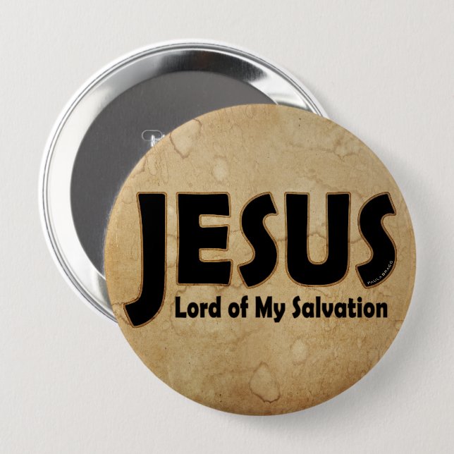 JESUS Lord of Salvation 10 Cm Round Badge (Front & Back)